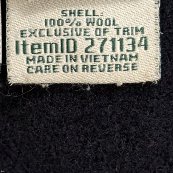 LL Bean Bellandi 100% Wool Black Boiled Wool Sweater Jacket Cardigan 1X Ex Tall - Picture 15 of 16